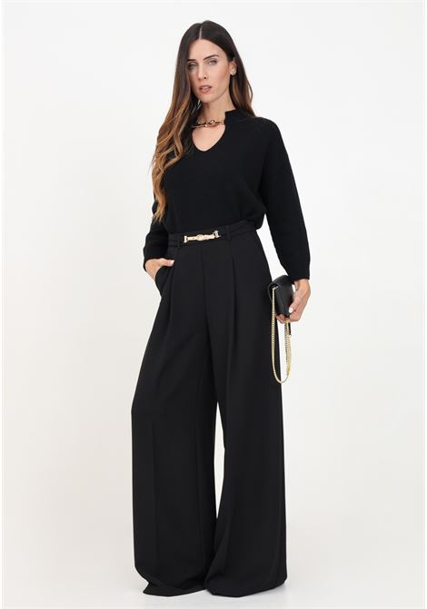 Elegant black women's trousers with strap SIMONA CORSELLINI | A24CPPA010-01-TCRP00040003